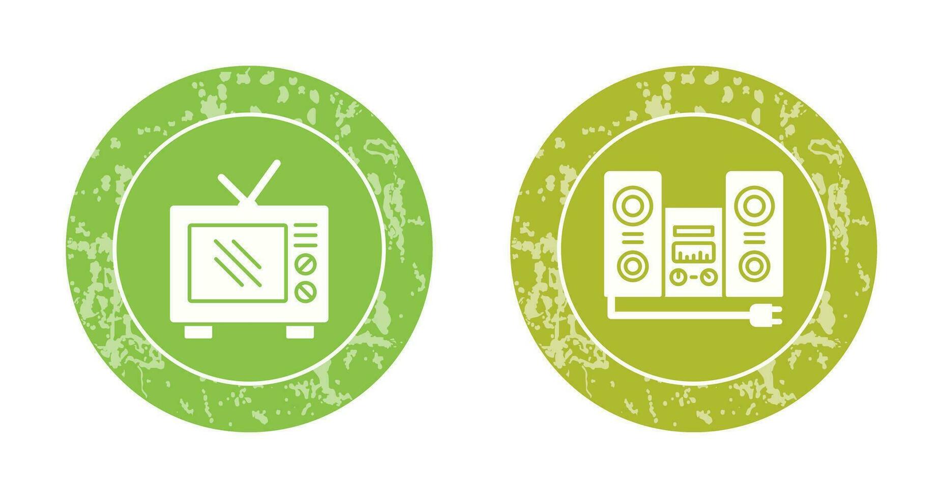 Old TV and Stereo Icon vector