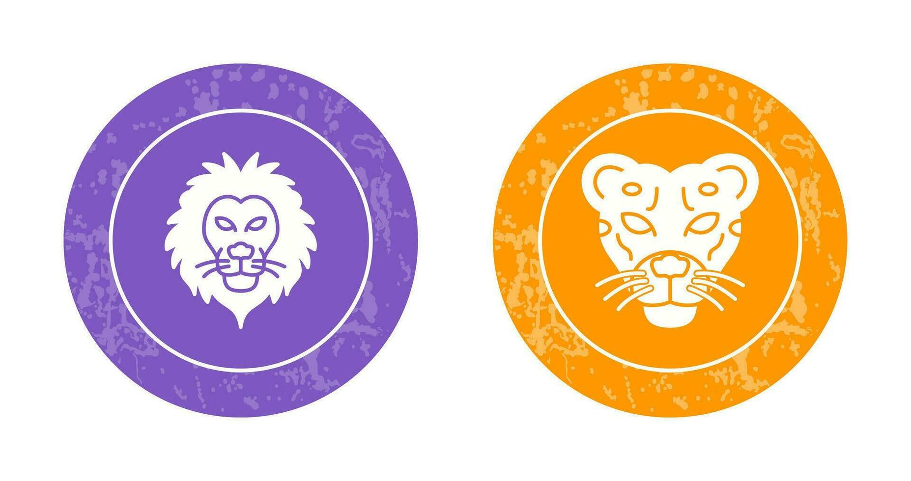Lion and Cheetah Icon vector