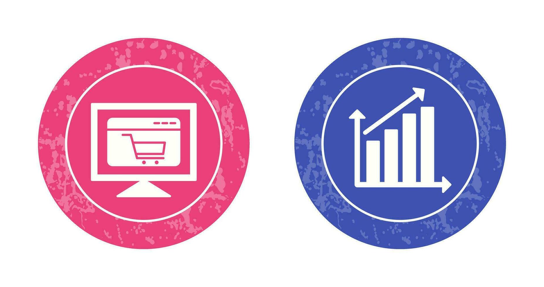 ecommerce website and rising statistics Icon vector