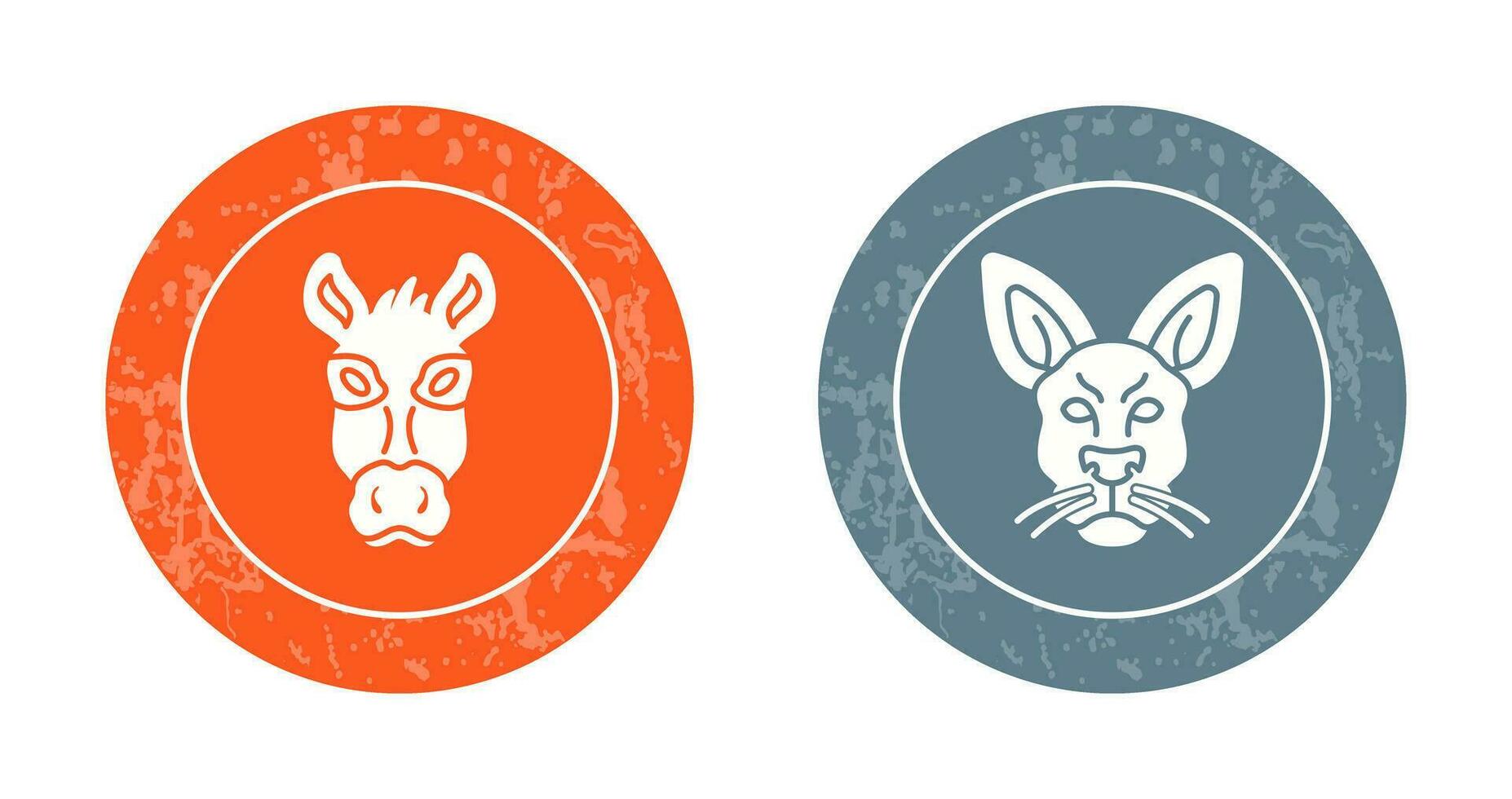 Donkey and Kangaroo Icon vector