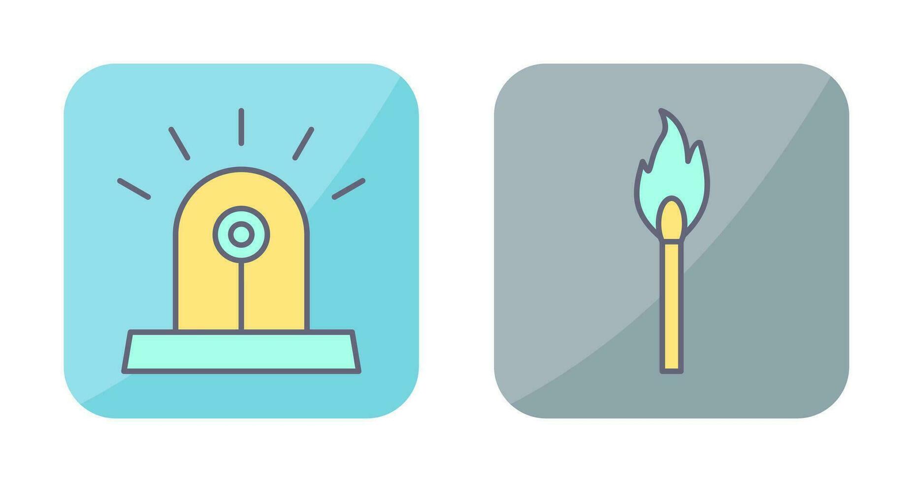 siren and lit matchstick Icon vector
