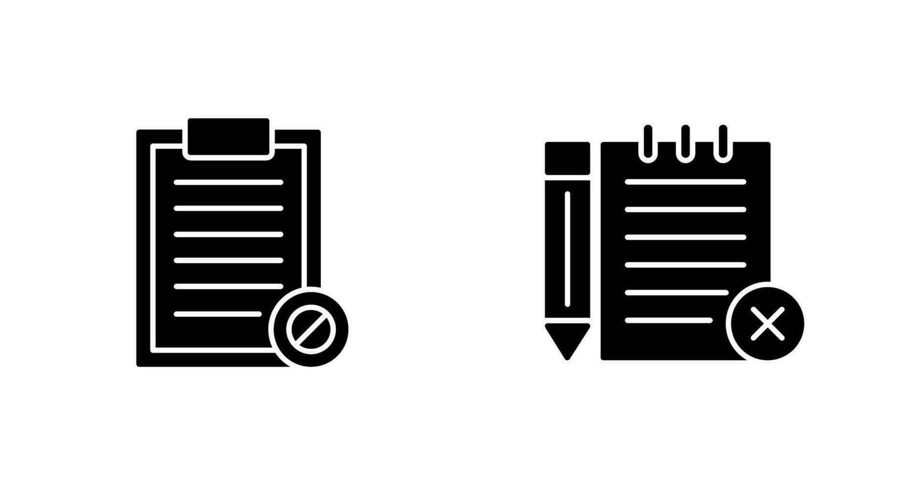 Prohibition and Unchecked Notes Icon vector