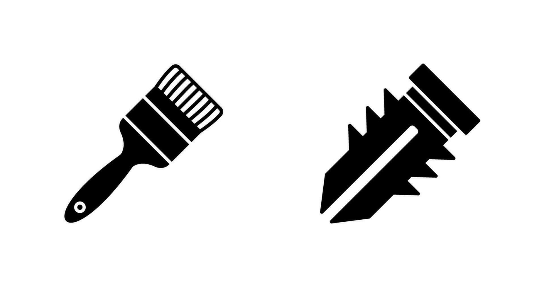 Paint Brush and Dyupel Icon vector