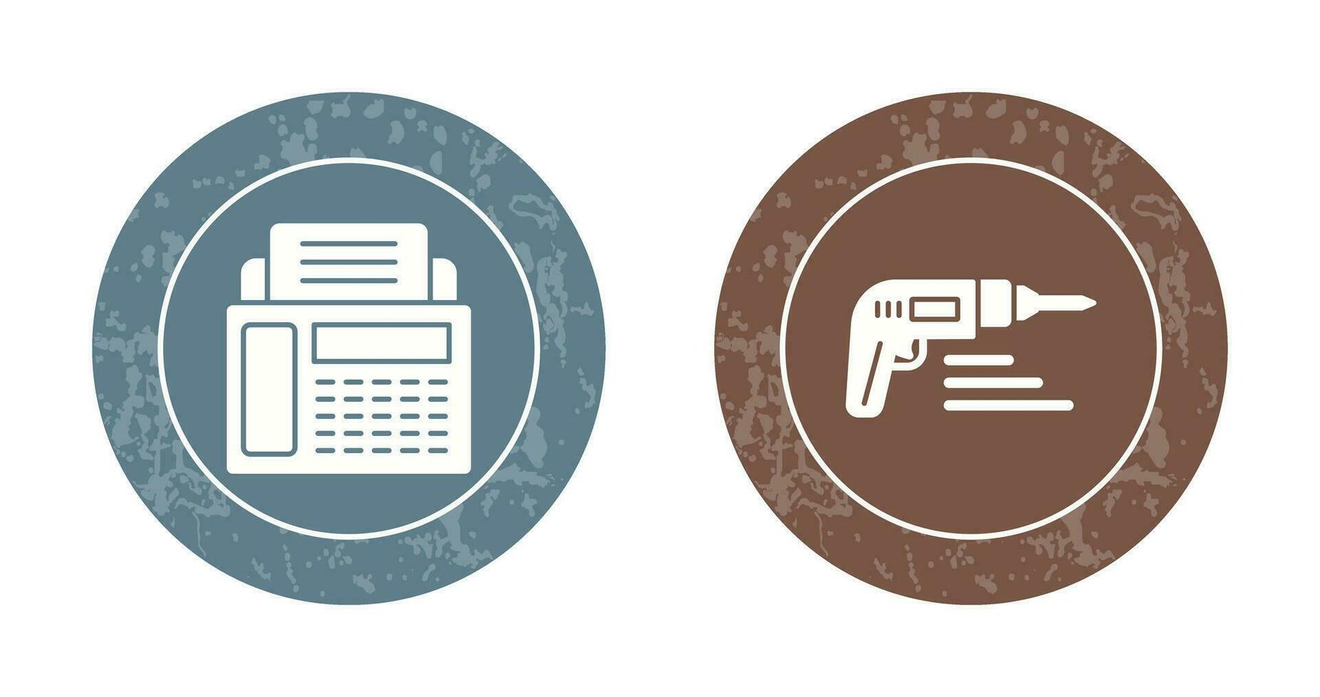 Fax Machine and Drill Icon vector