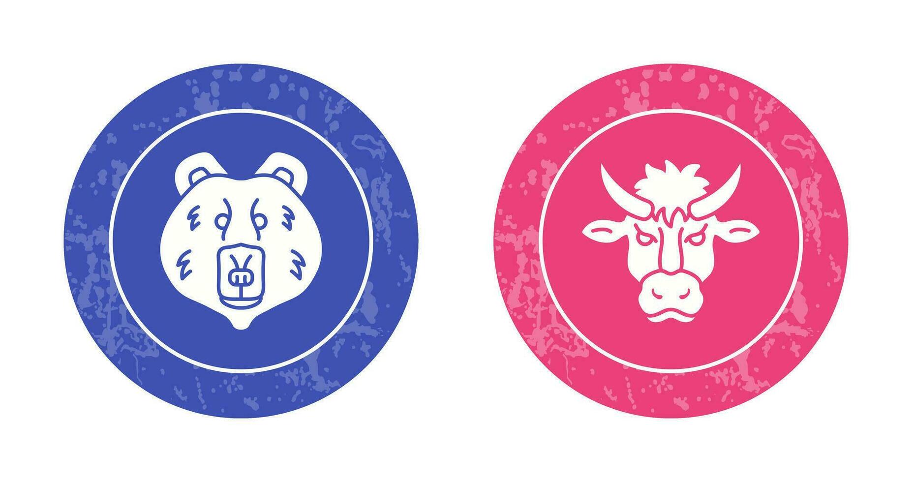 Polar Bear and Bison Icon vector