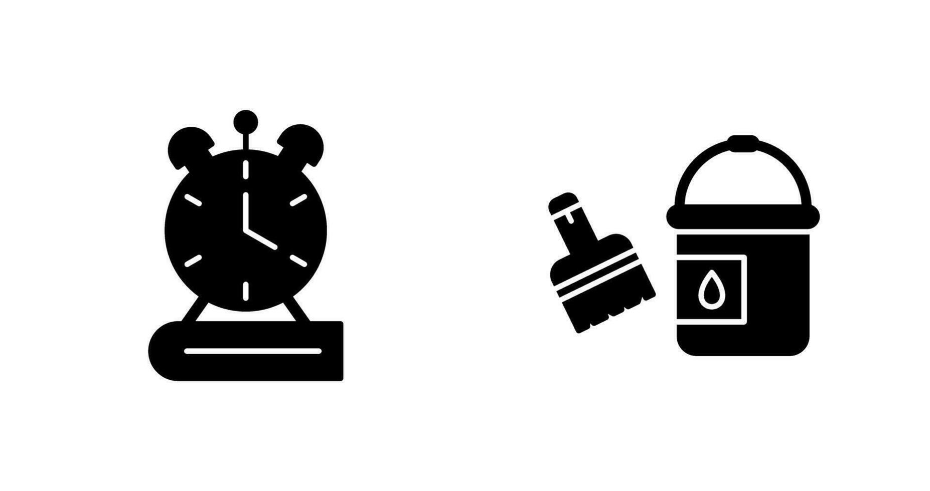 Paint Brush and Alarm Clock Icon vector