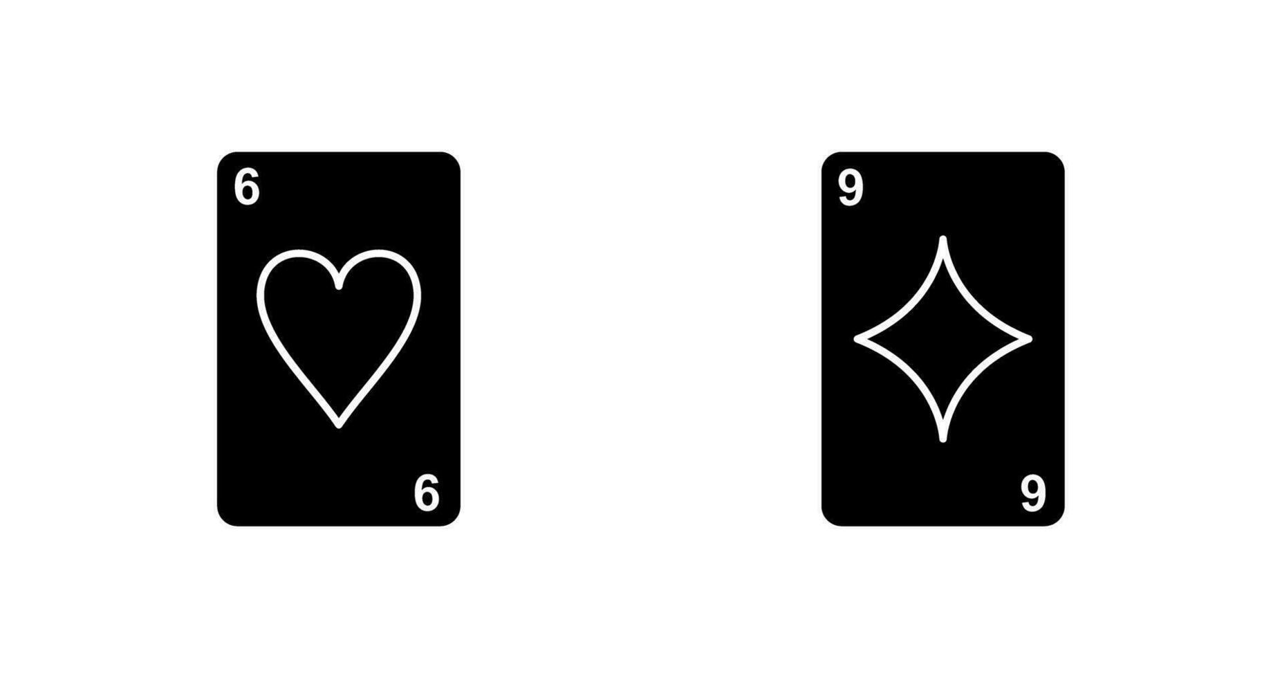 corazón tarjetas y diamantes tarjeta icono vector
