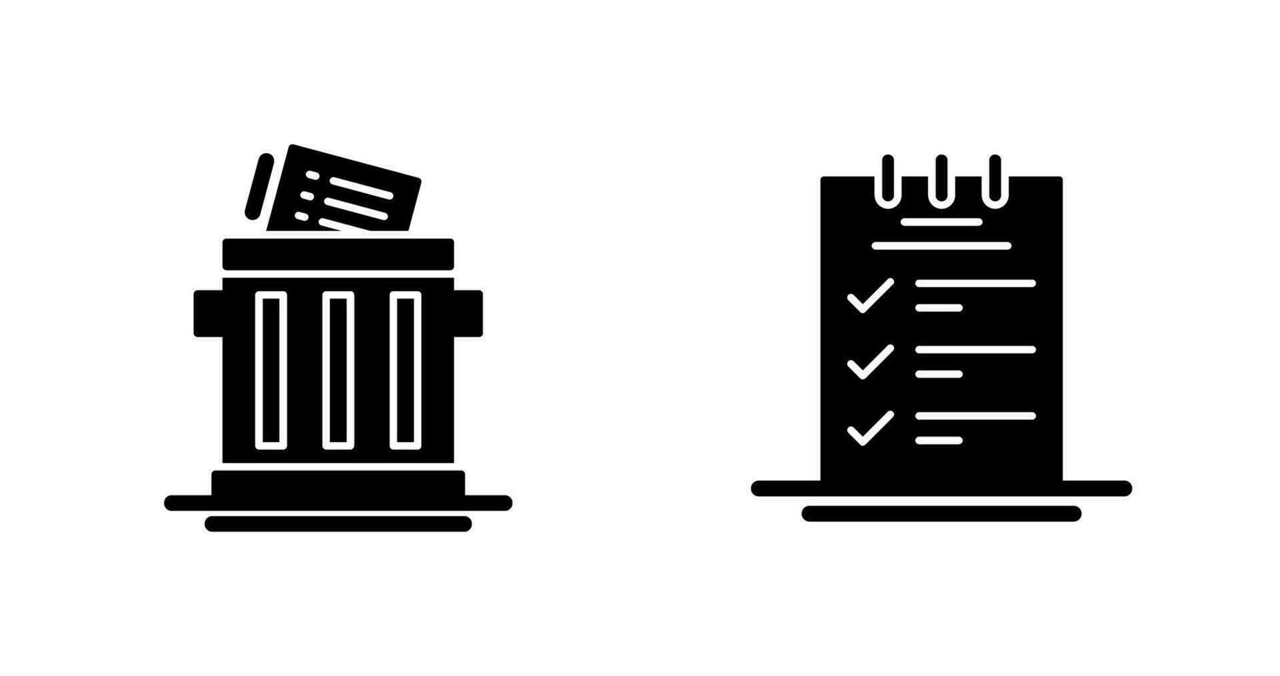 Trash List and Booking CheckList Icon vector