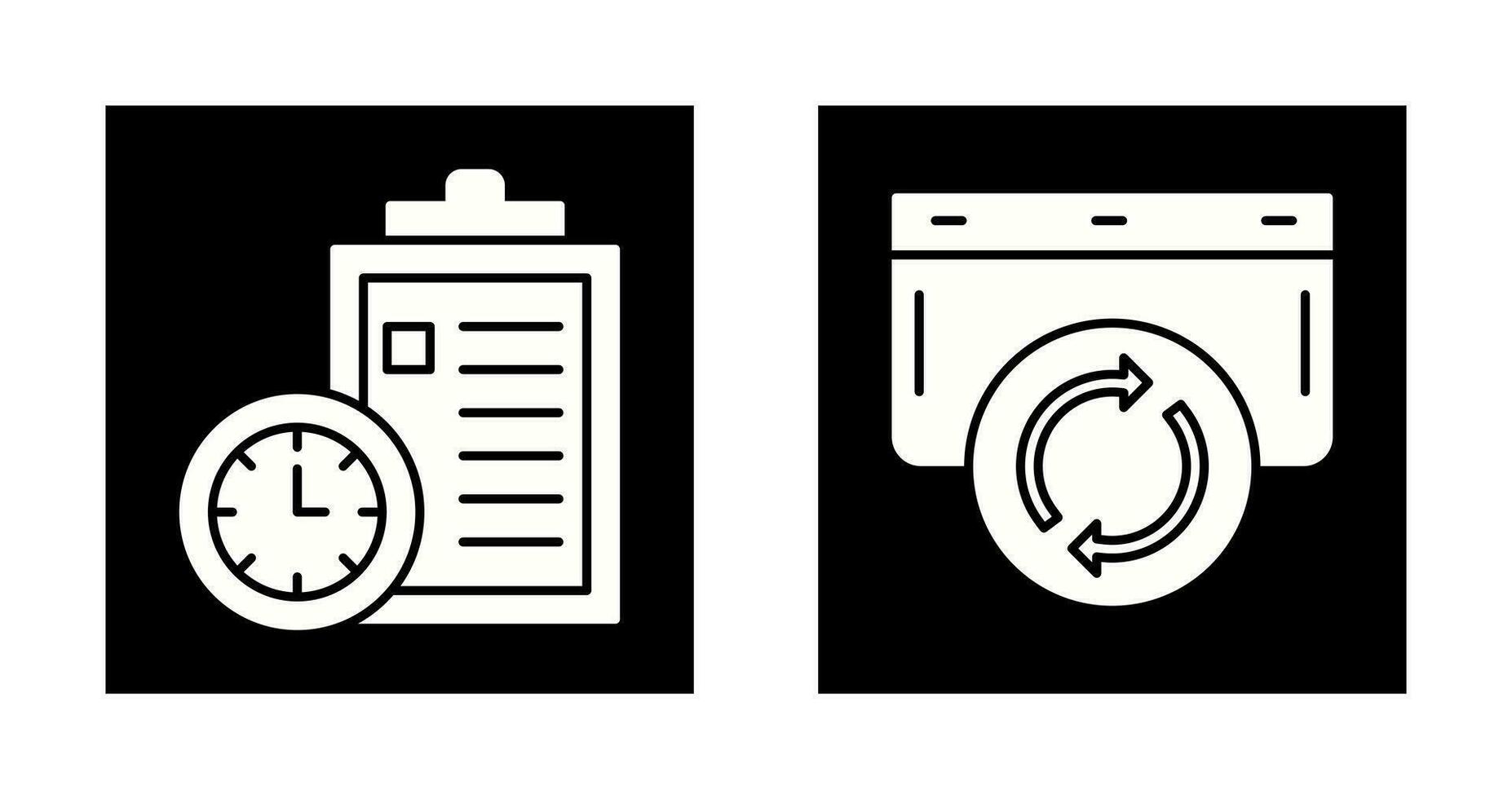 Time Management and Refresh Icon vector