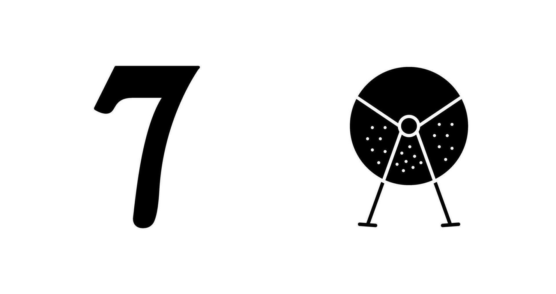 number sevens and lottery machine  Icon vector