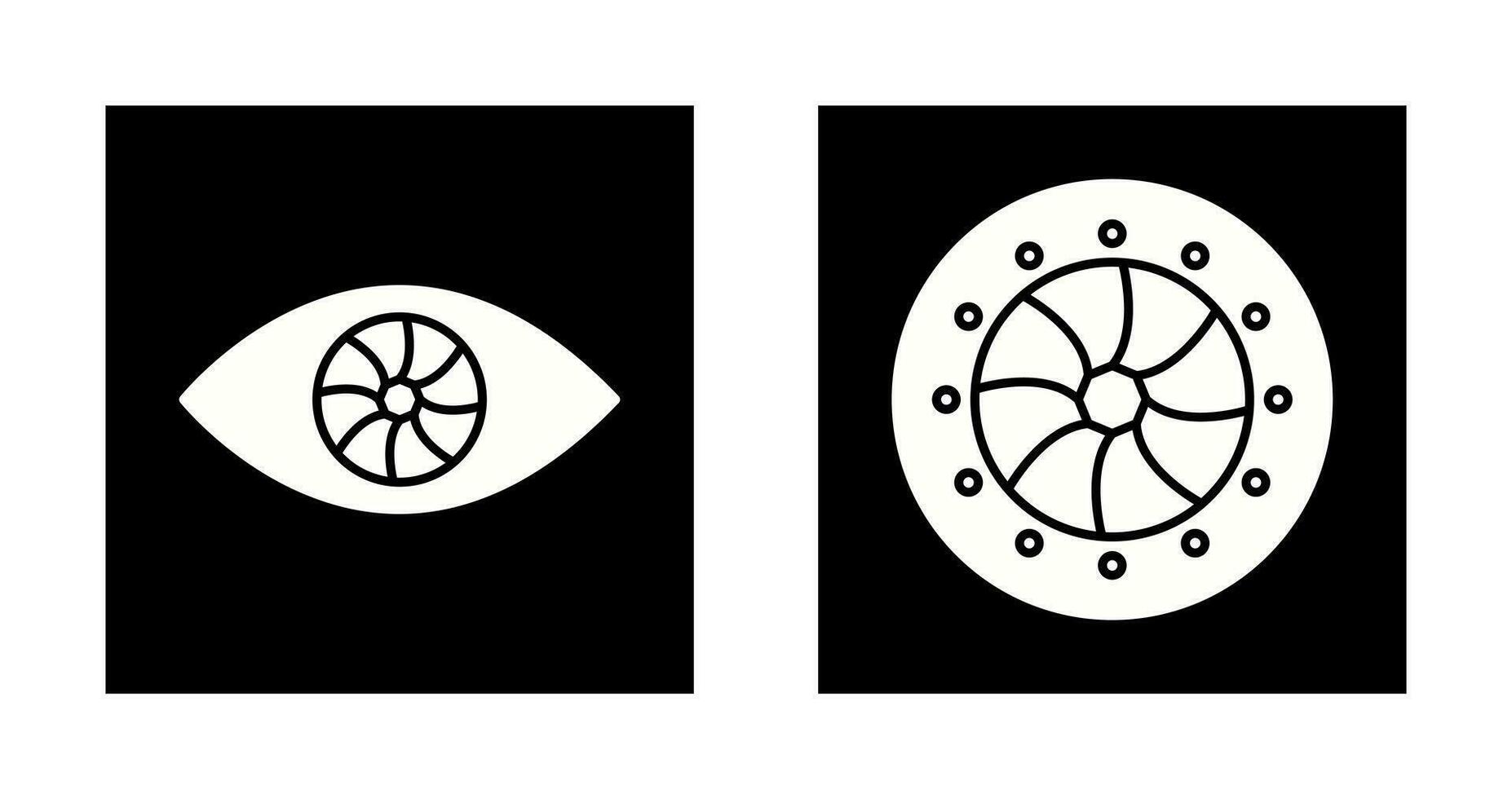 eye and optical diaphram Icon vector