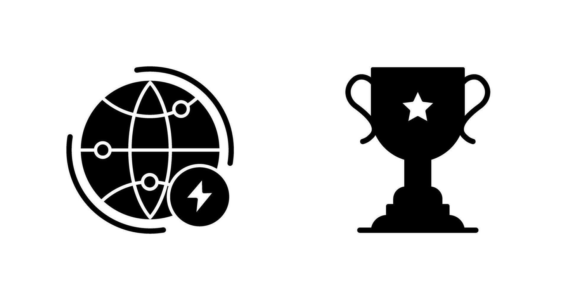 Globe Earth and Trophy Icon vector