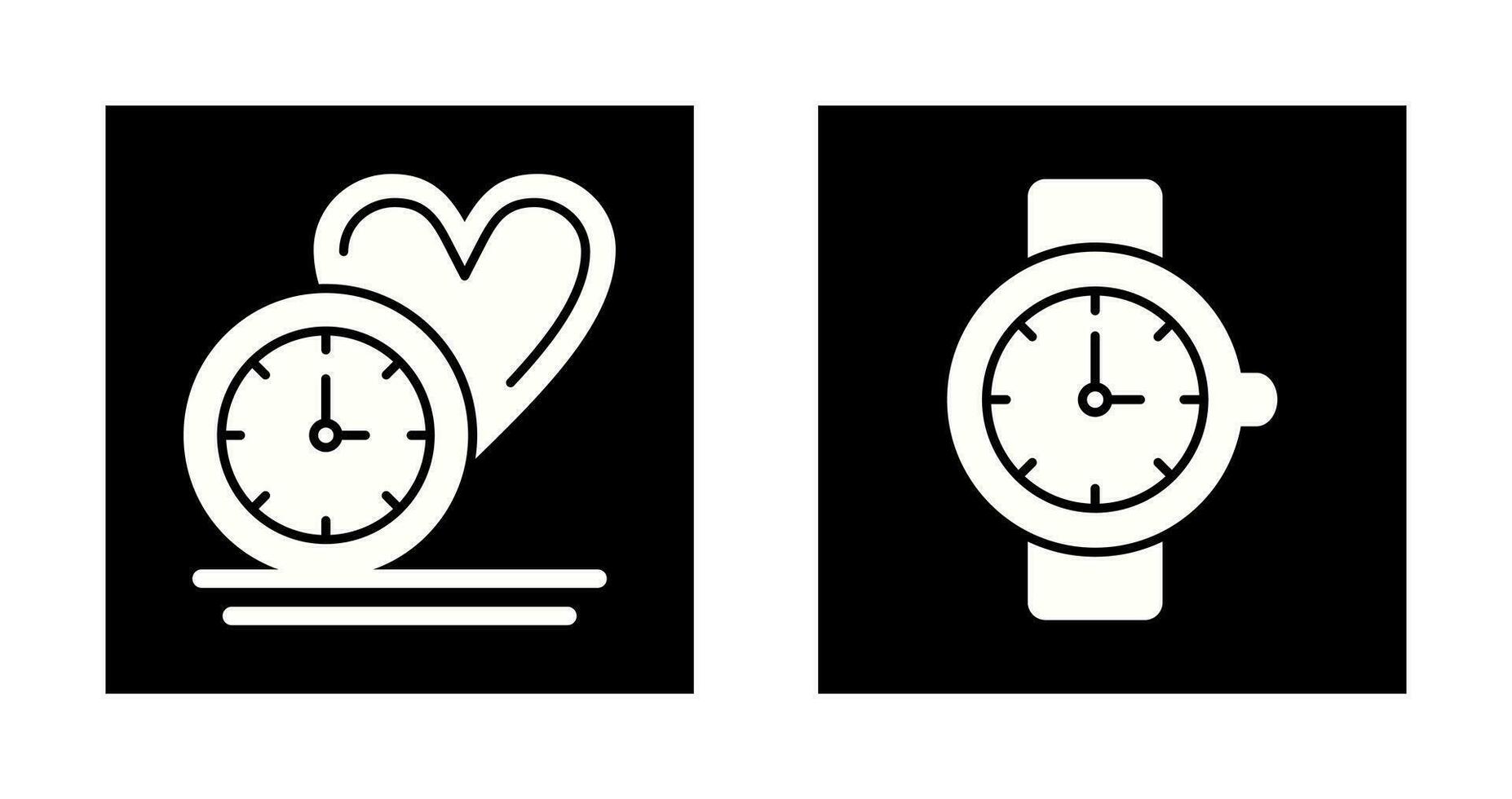 Love and Wrist Watch Icon vector