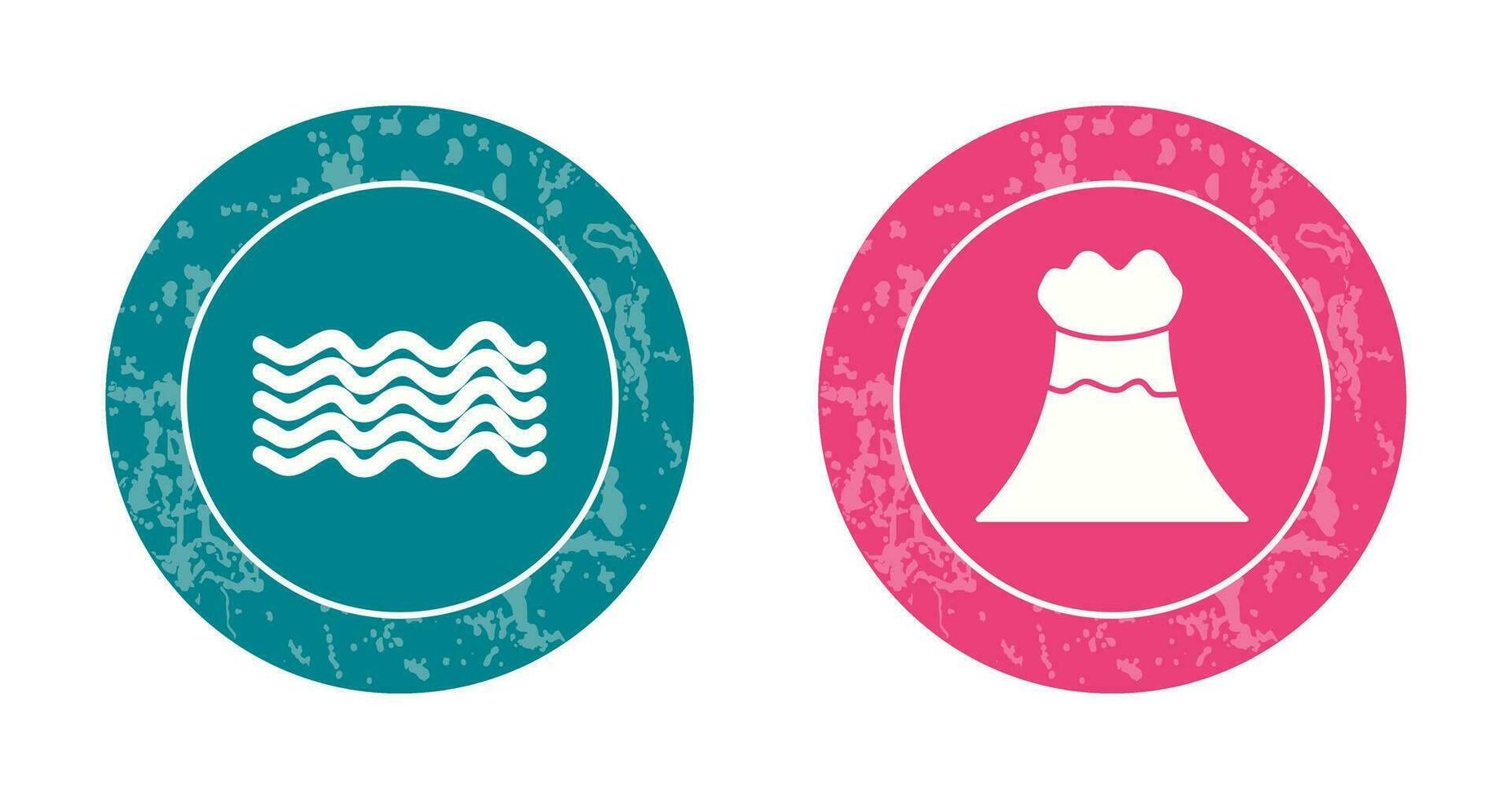 magnetic waves and volcano Icon vector
