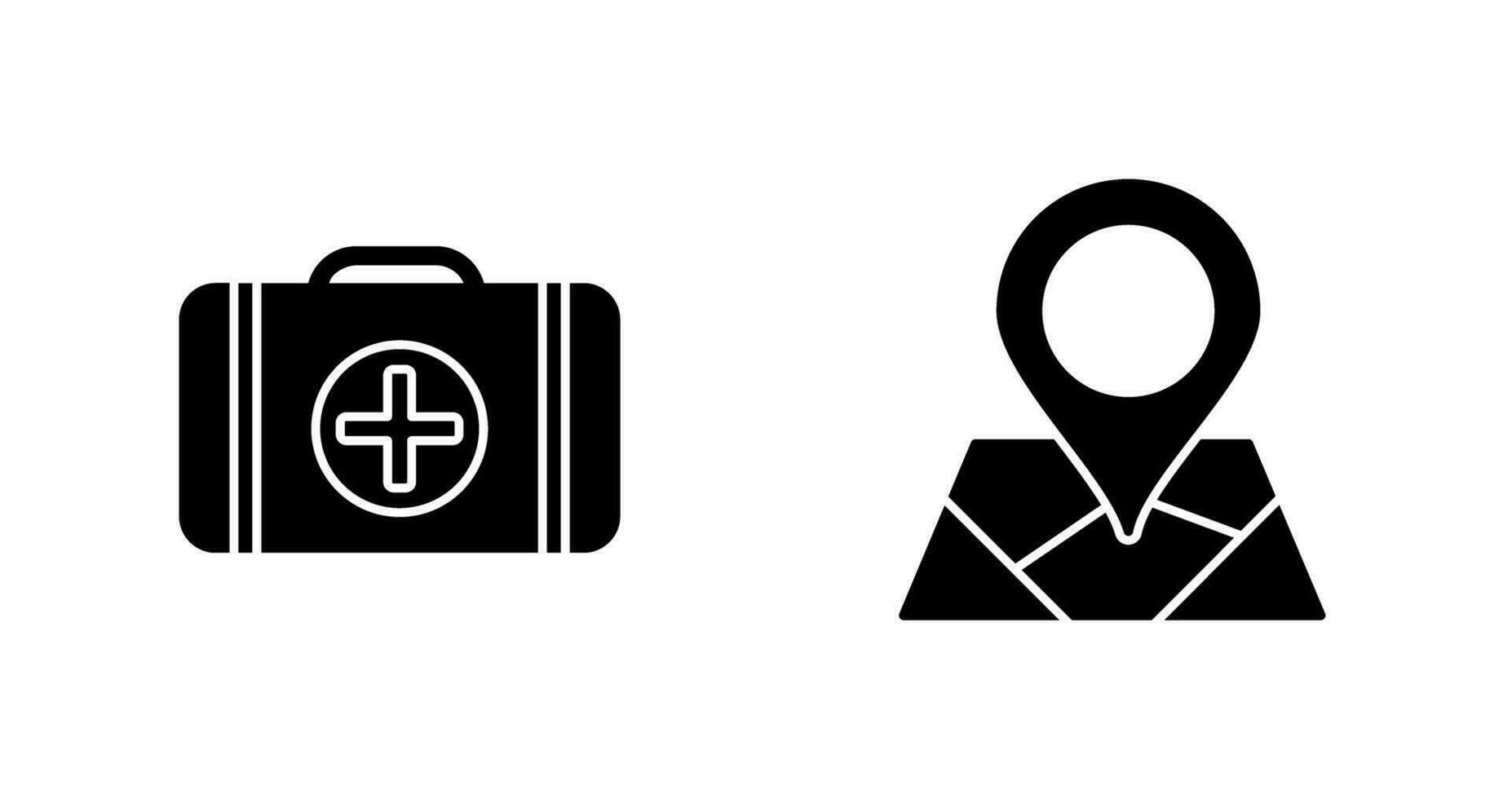 First Aid Kit and Map Icon vector