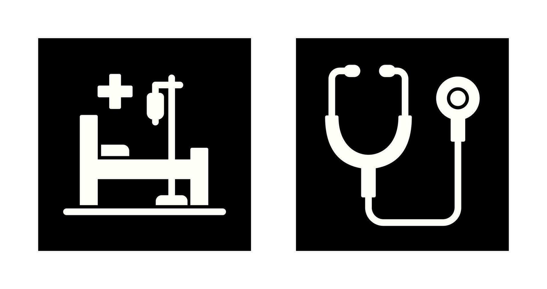 Stethoscope and Hospital Icon vector