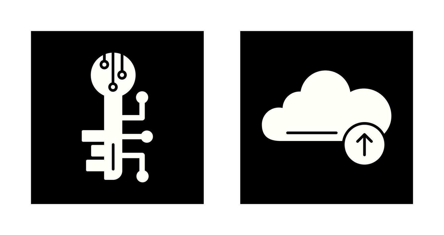 Electronic Key and Upload Icon vector