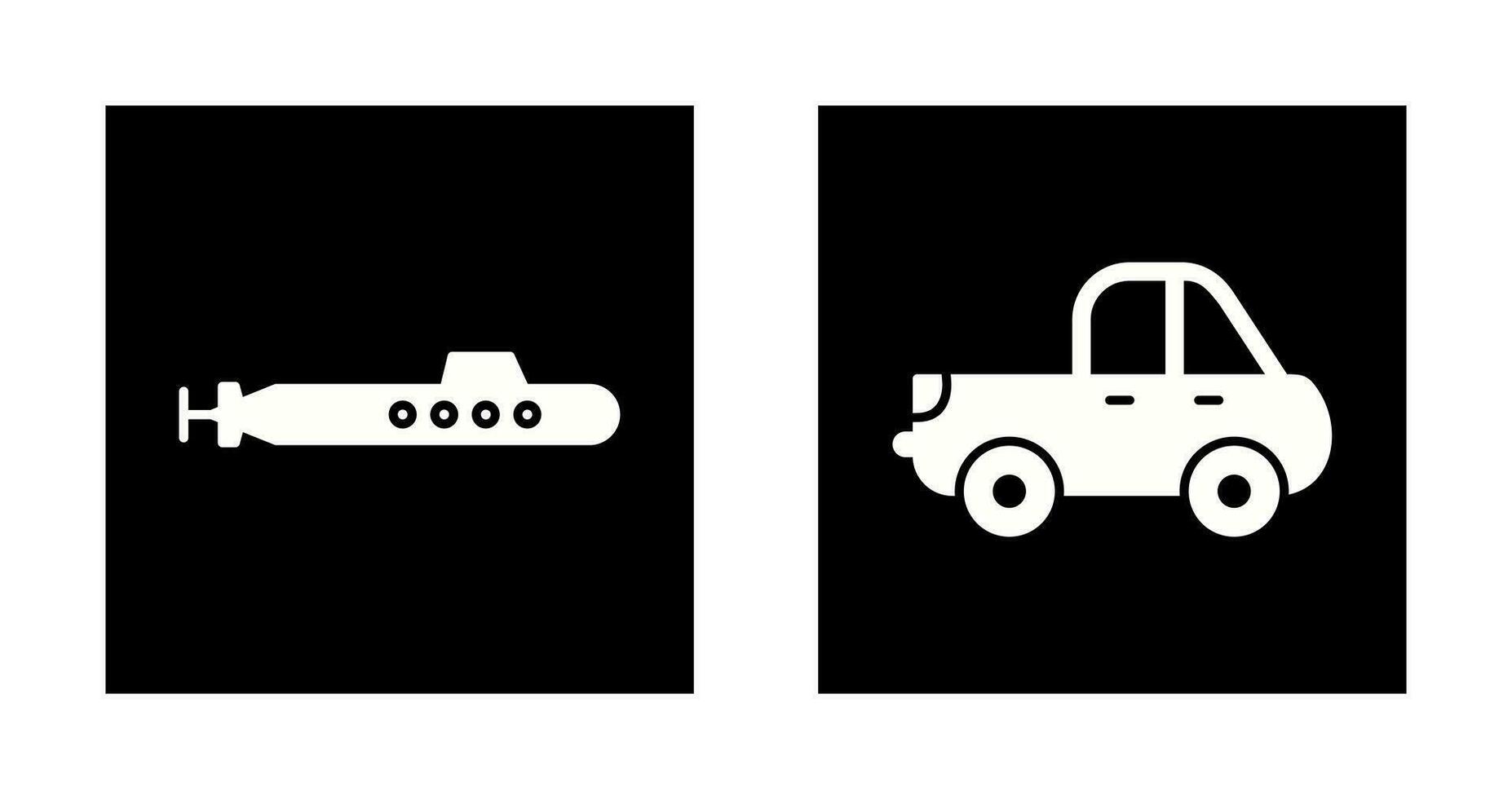 Submarine and Pickup Icon vector