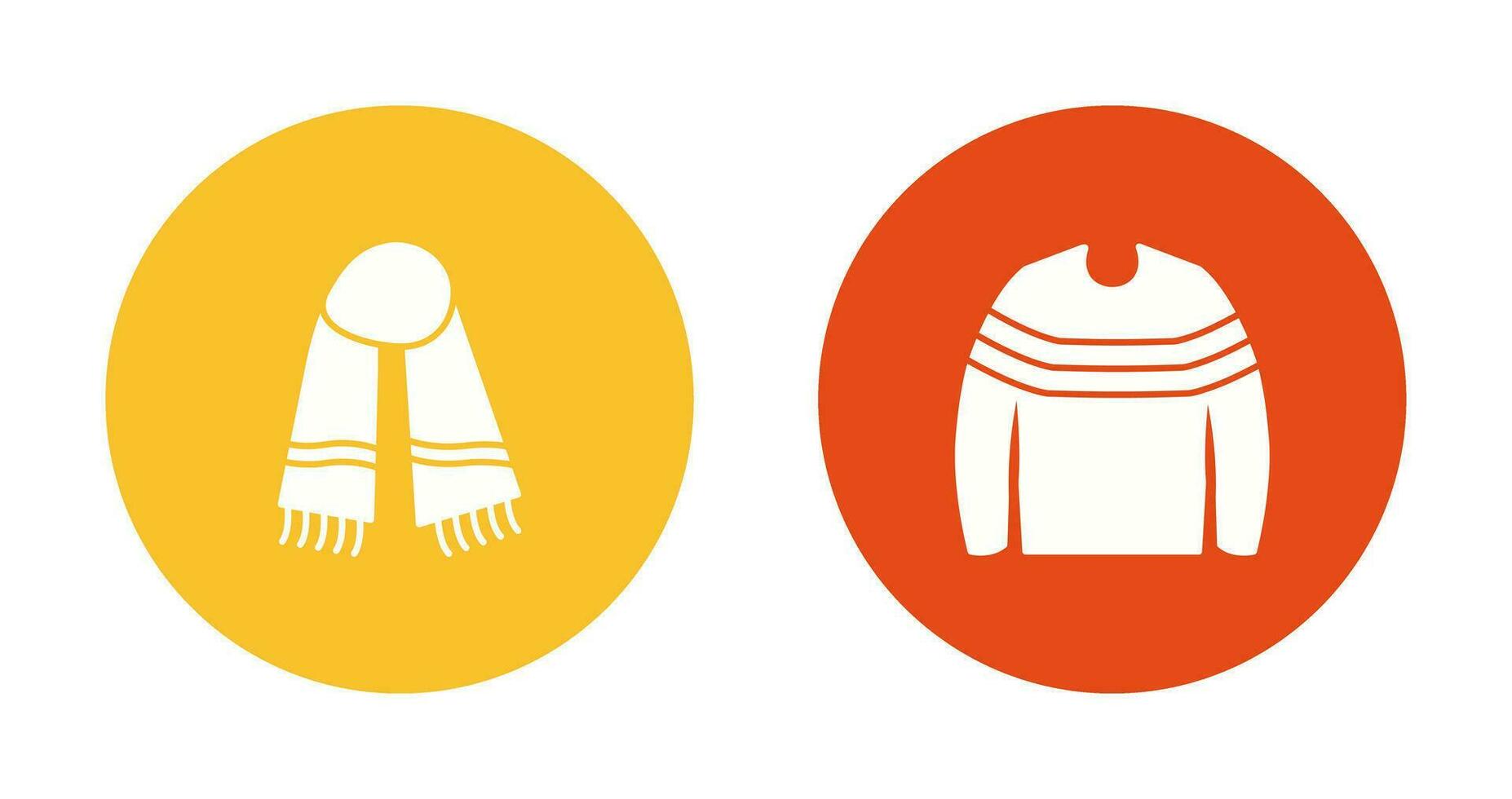 Warm Scarf and garments Icon vector