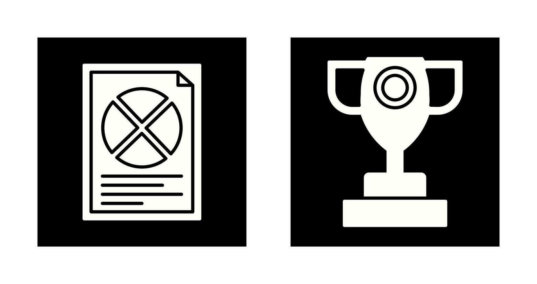 Pie Chart and Trophy Icon vector