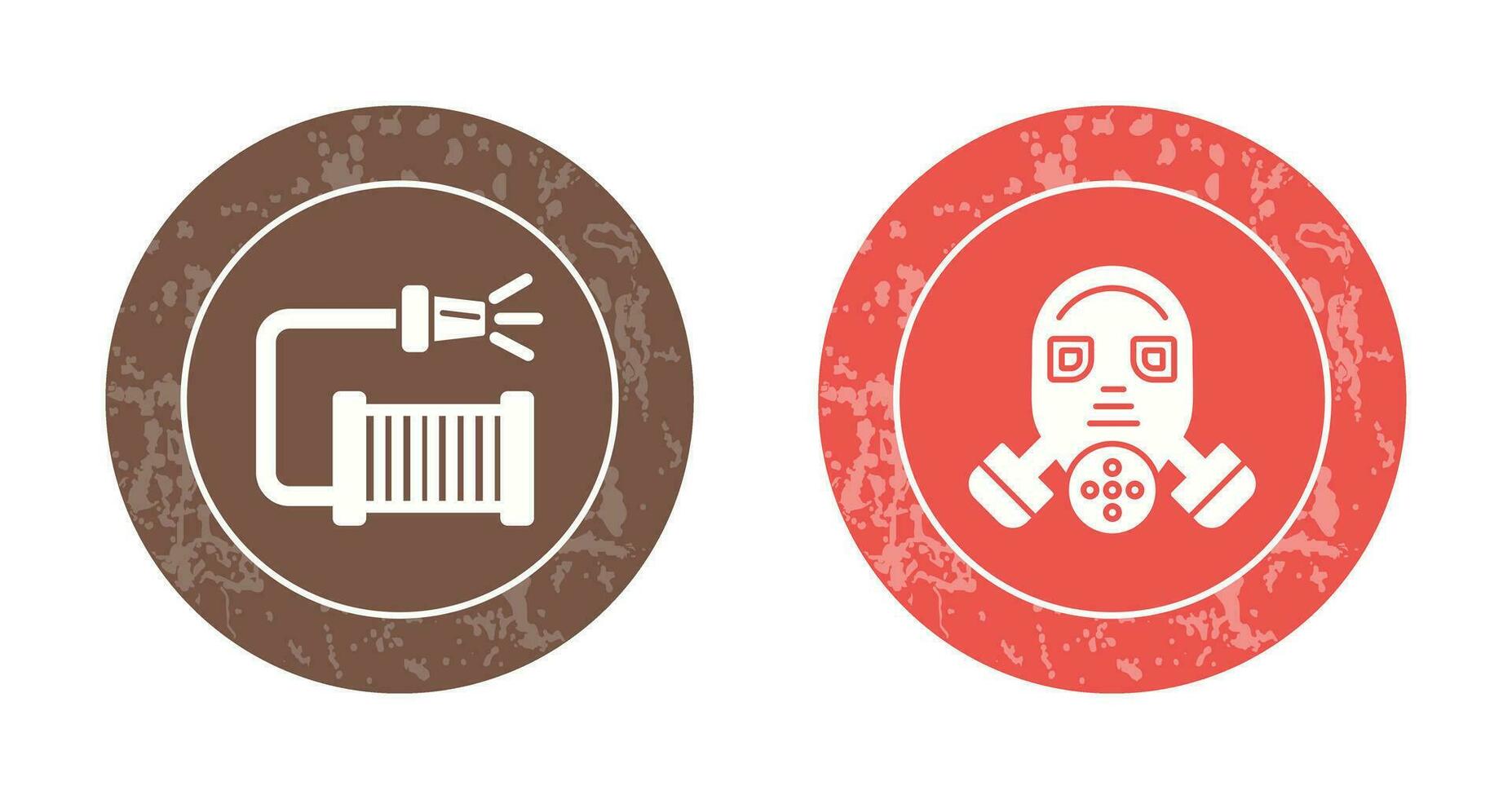 Water Hose and Gas Mask Icon vector