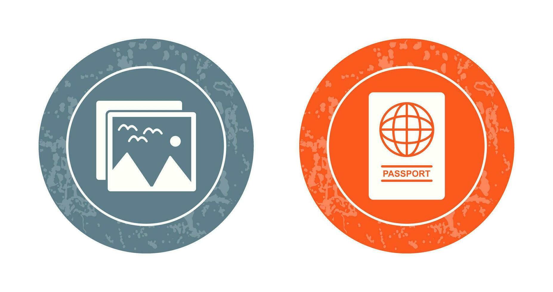 pictures and passport Icon vector