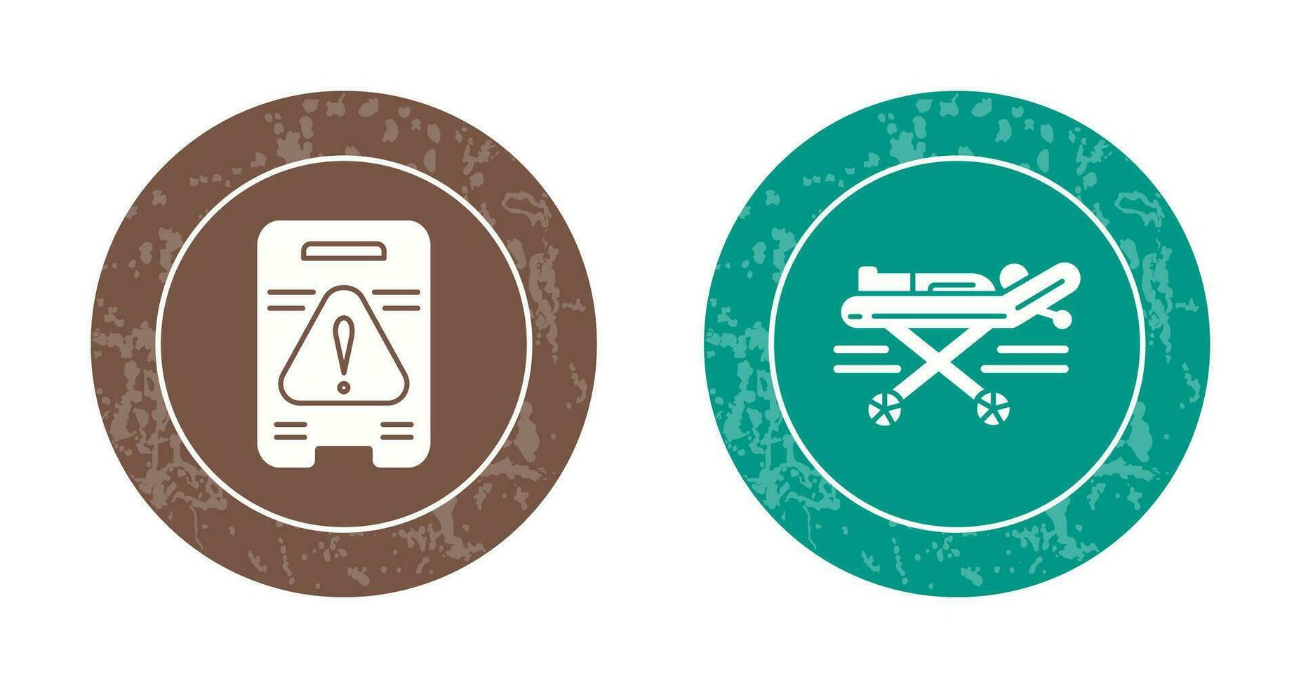 Caution Sign and Stretcher Icon vector