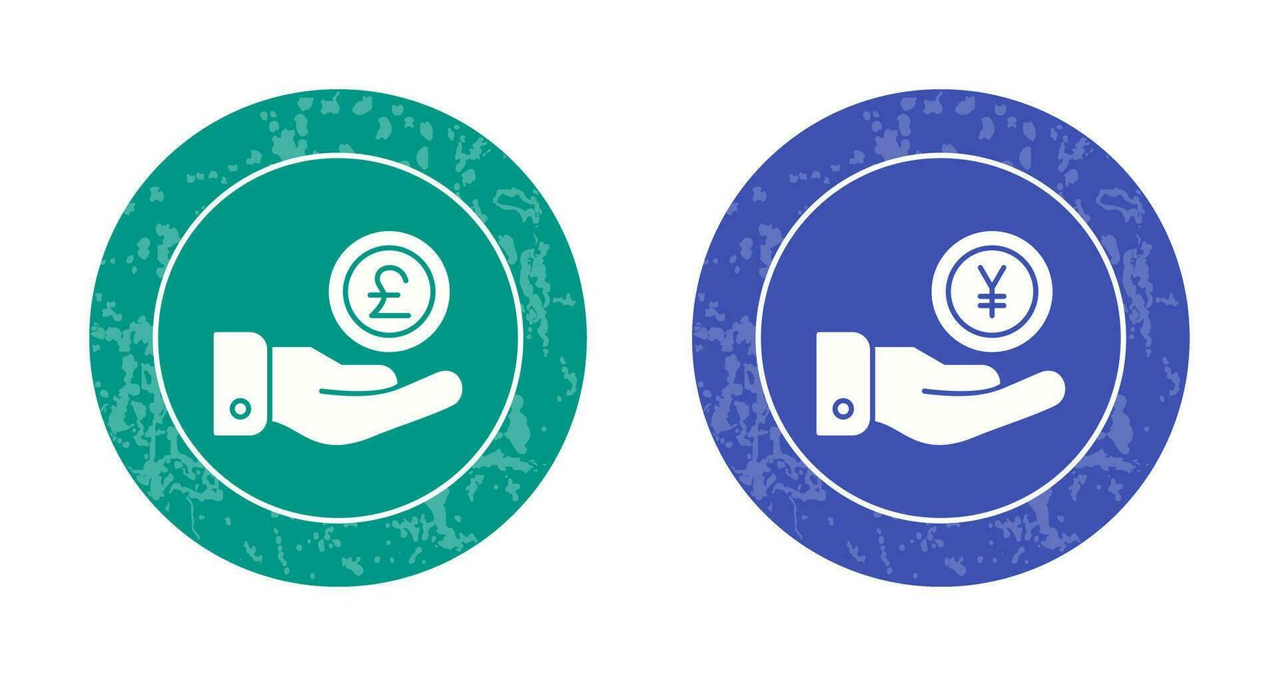 Pound and Yen Icon vector