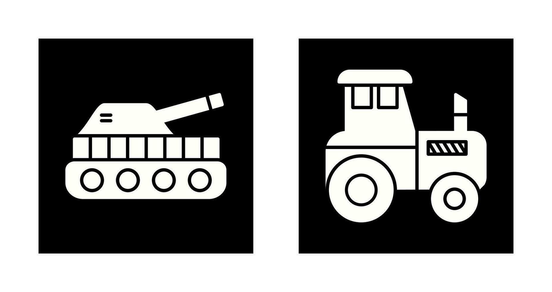 Tank and Tractor Icon vector