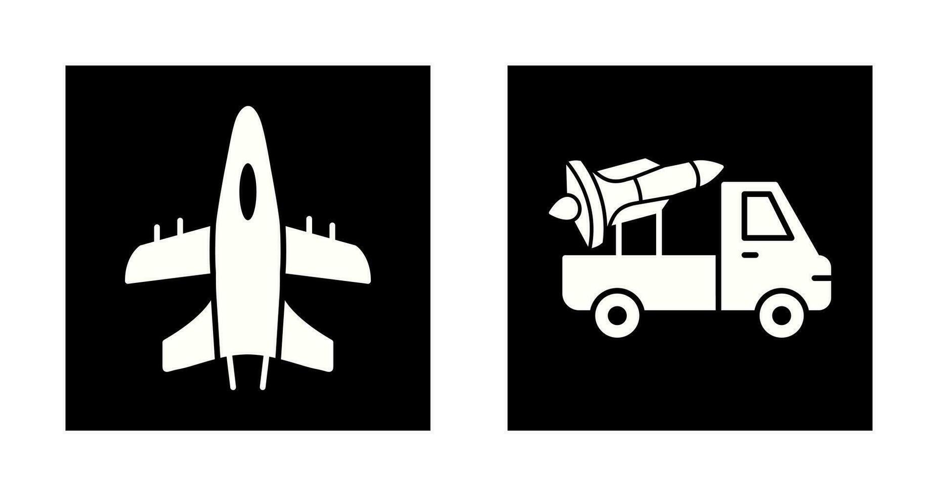 Military Plane and Missile Icon vector