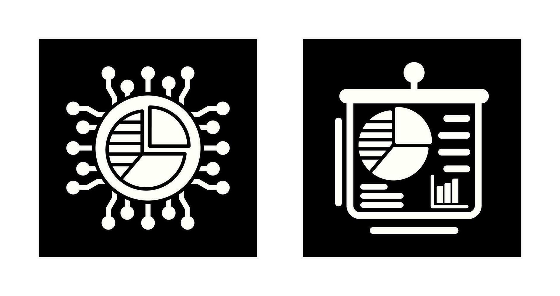 Pie Chart and Presentation Icon vector