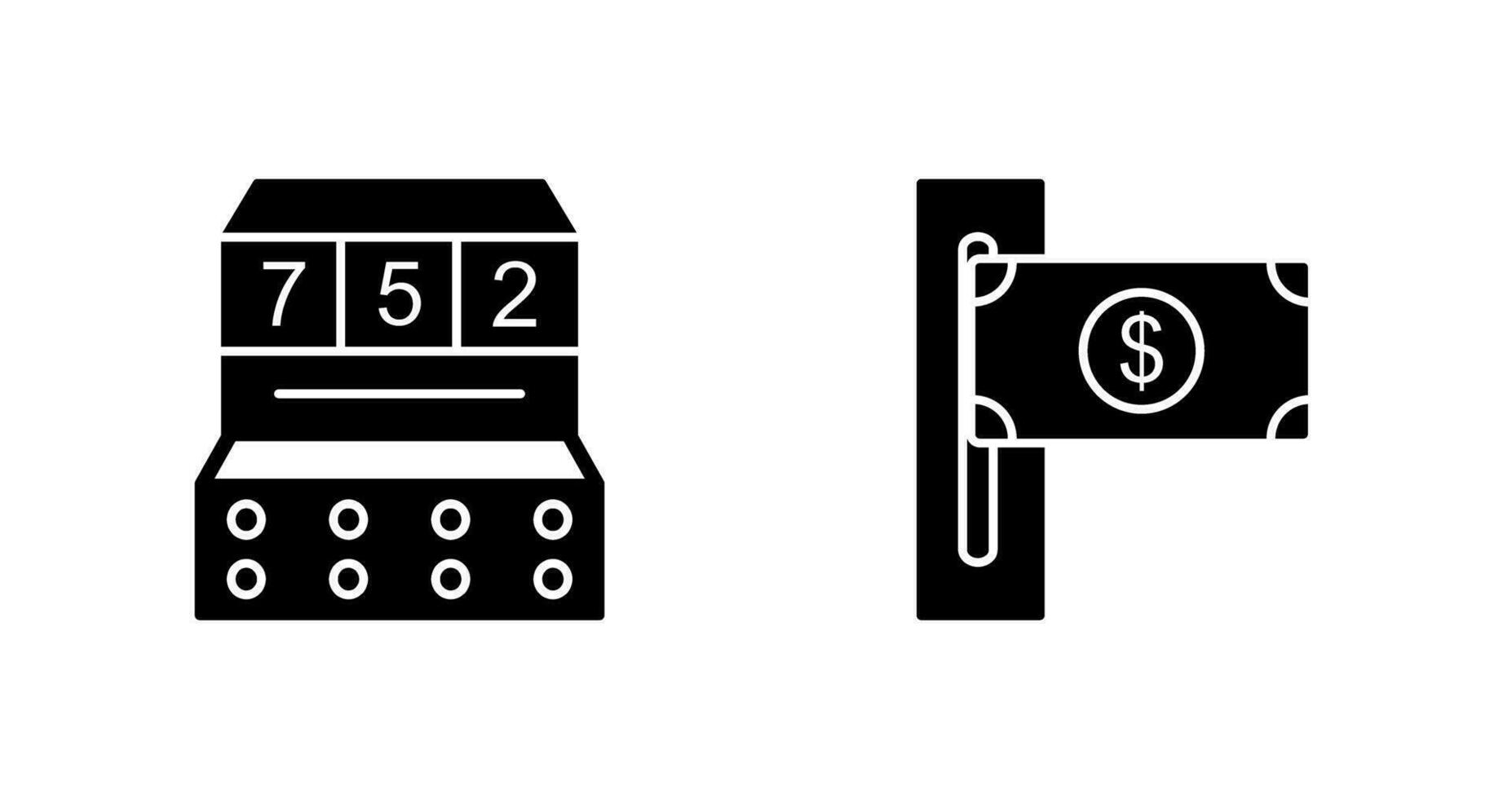 slot machine and slot of bills  Icon vector