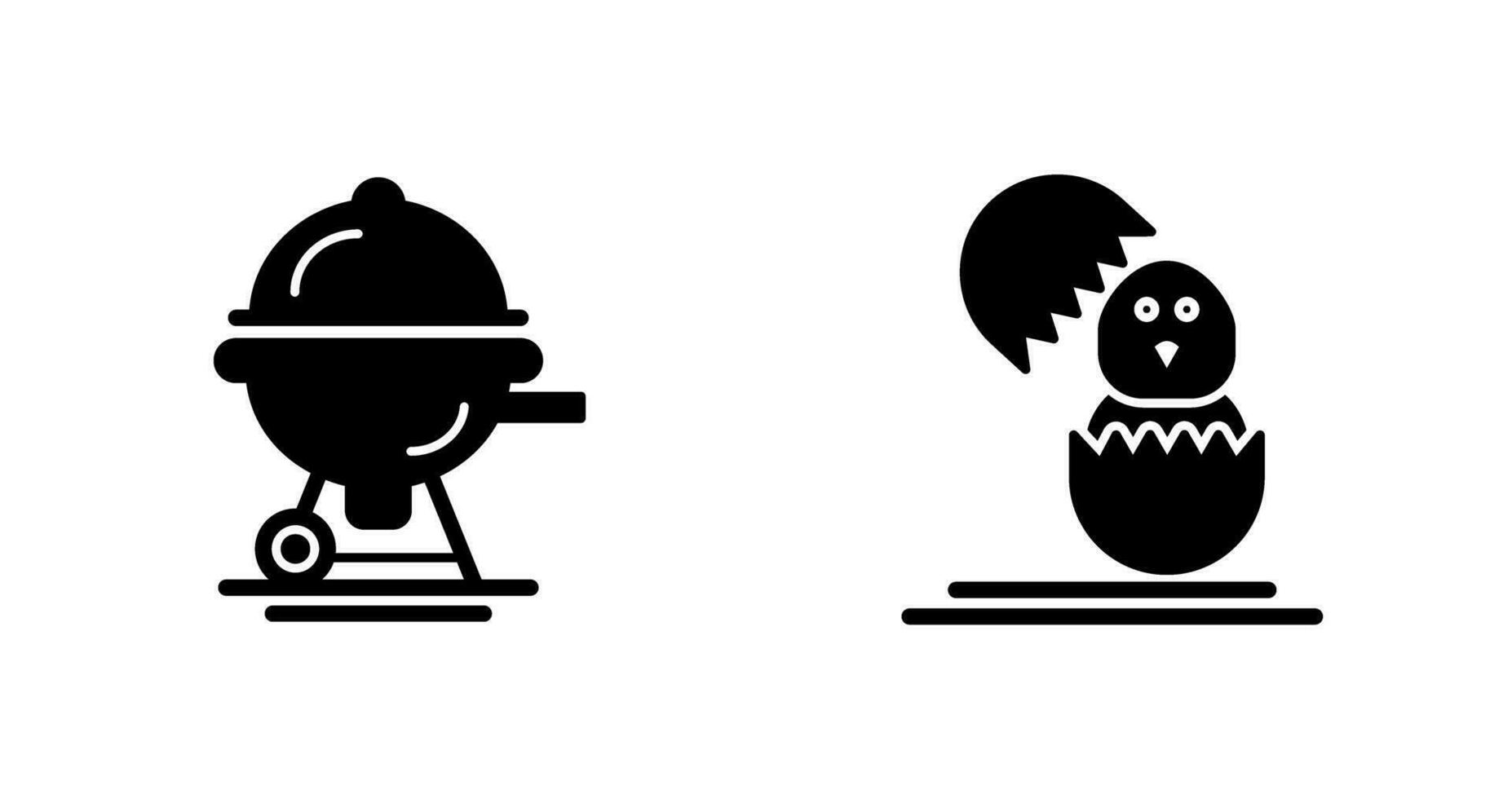 Barbecue and Chick Icon vector