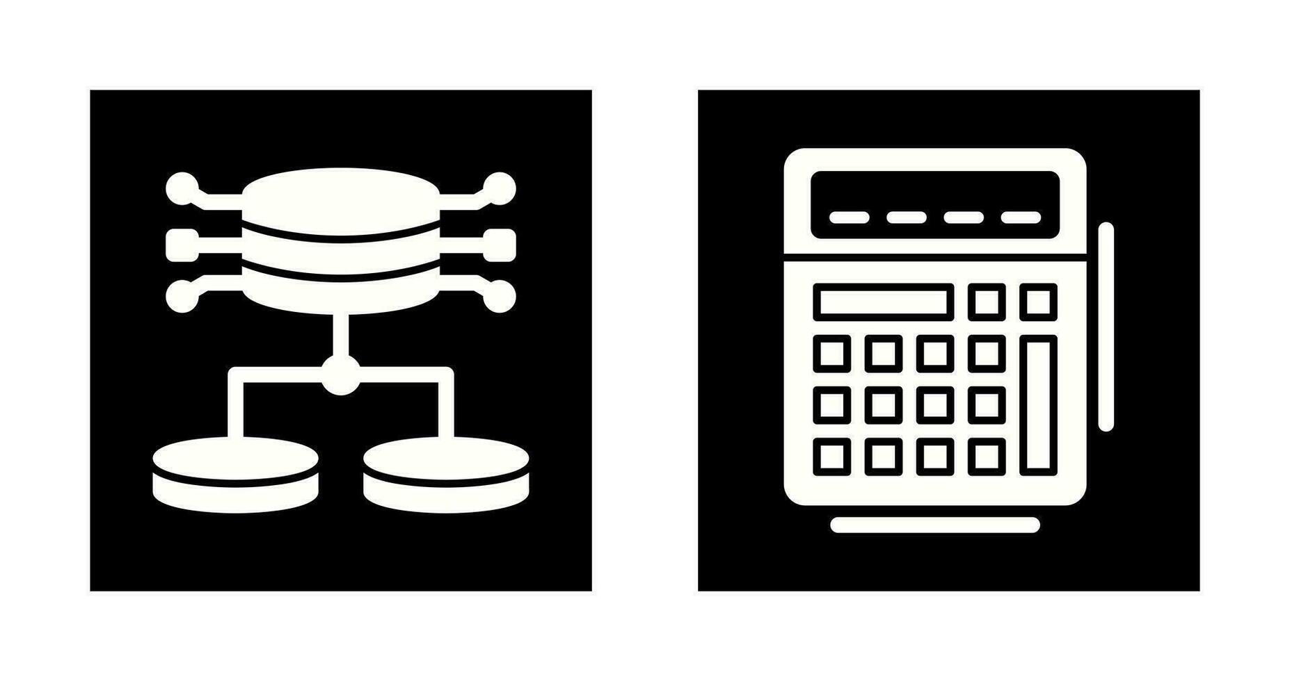 Structured Data and Calculator Icon vector