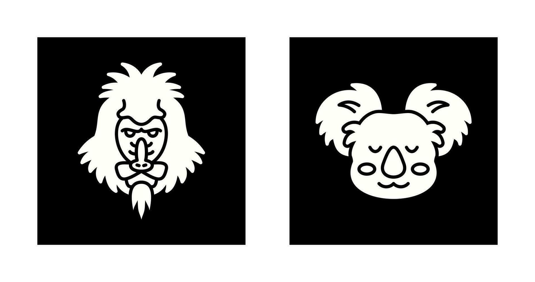 Mandrill and Koala Icon vector