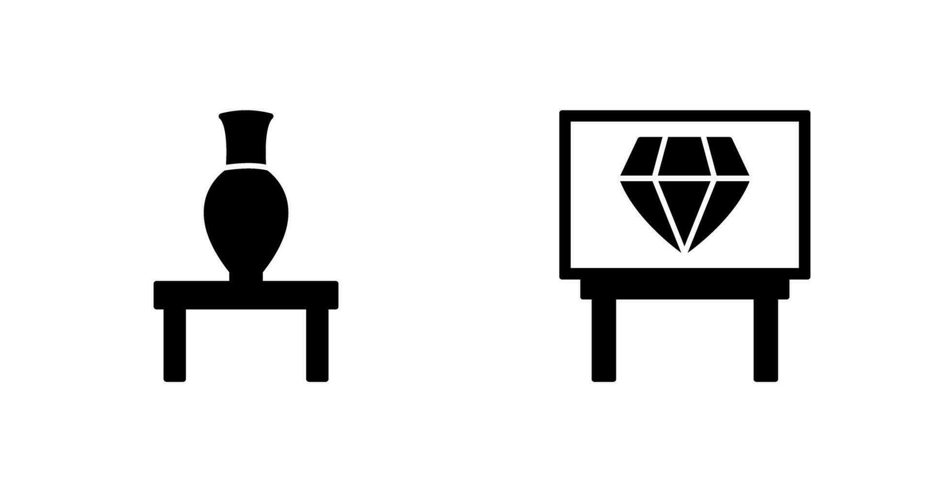 Vase Exhibit and Diamond Exhibit Icon vector