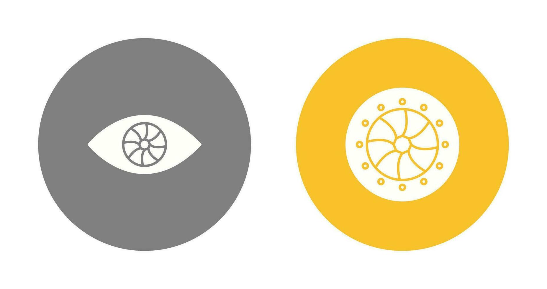 eye and optical diaphram Icon vector