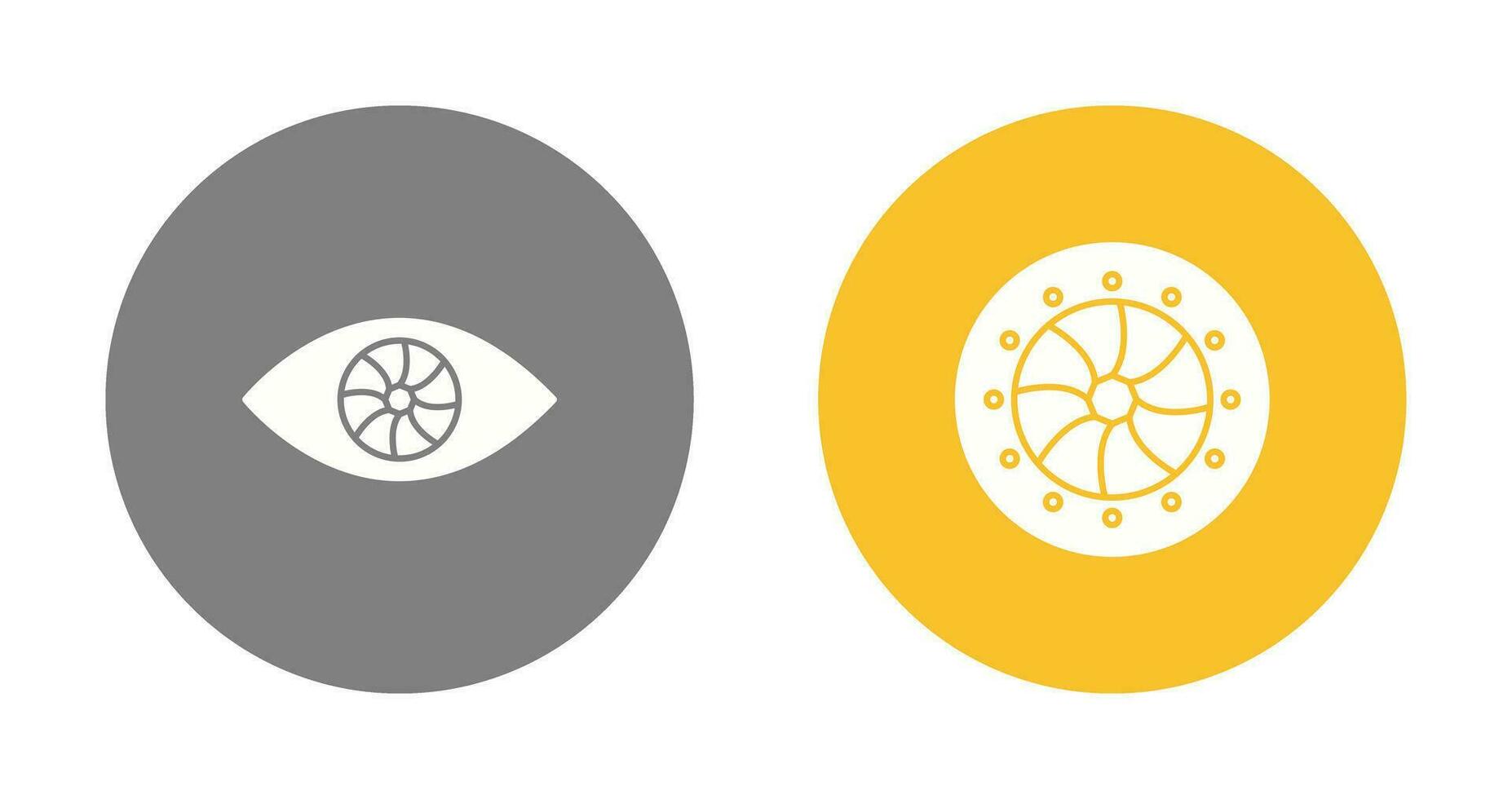 eye and optical diaphram Icon vector