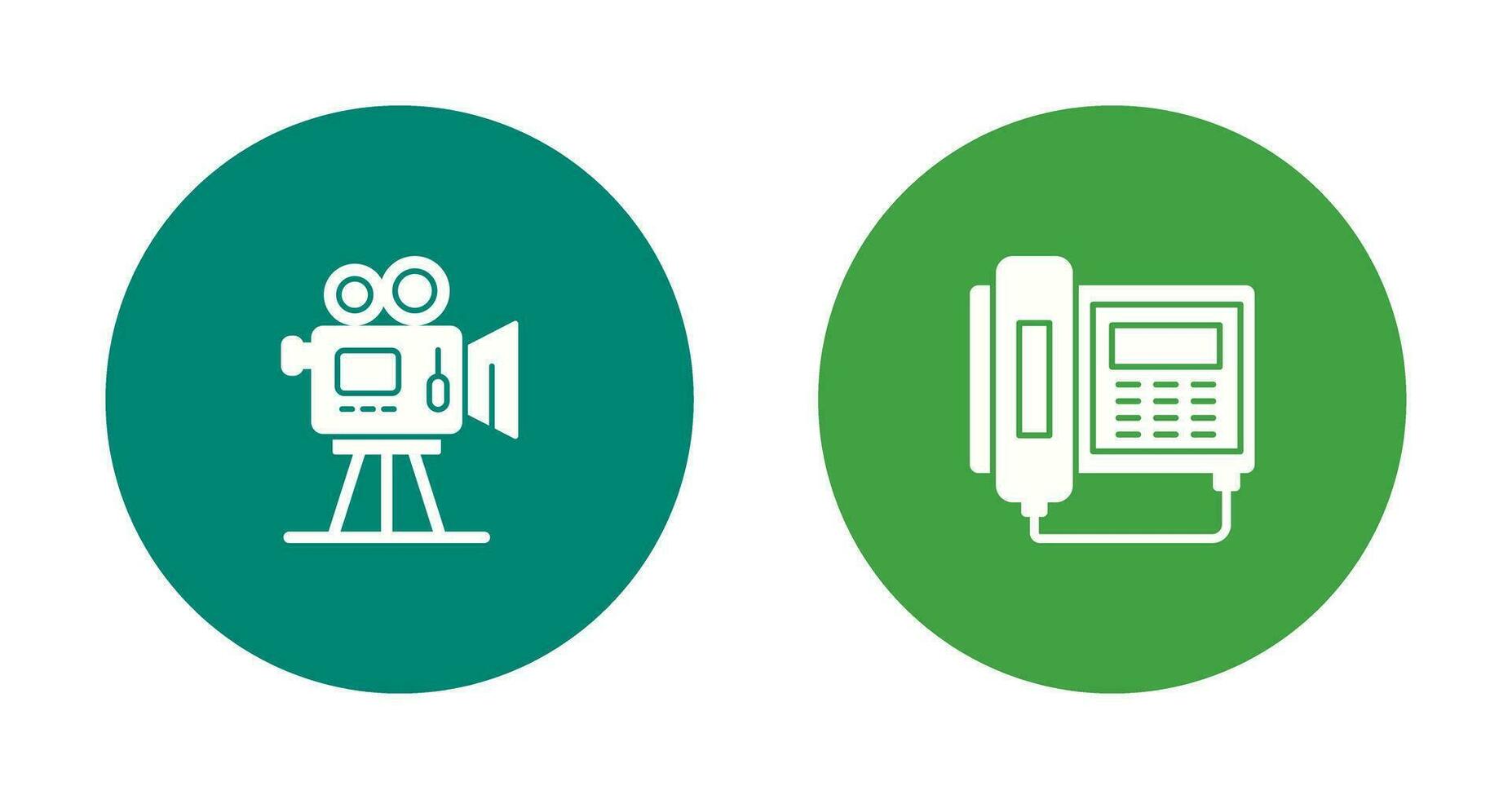 Movie camera and Telephone Icon vector