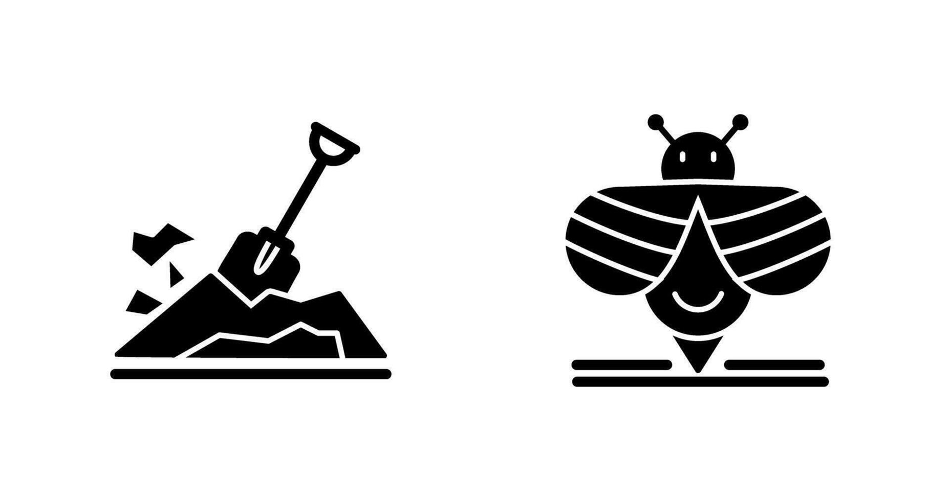 Digging and Bee Icon vector