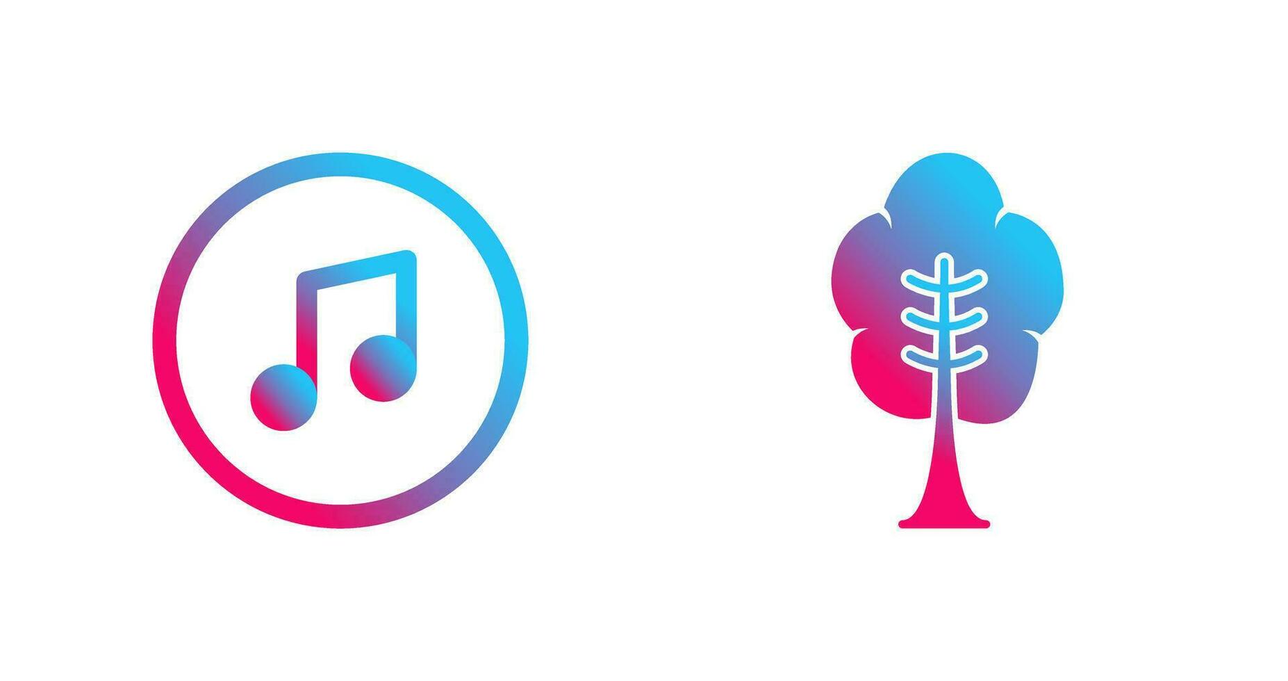 Music Player and Tree Icon vector