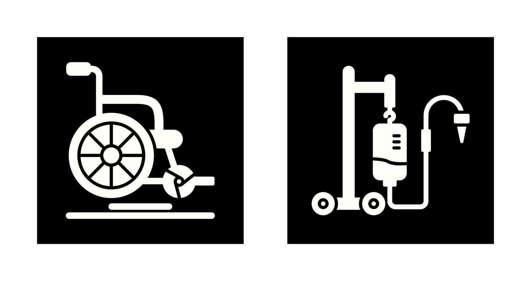 Wheel Chair and Intravenous Icon vector