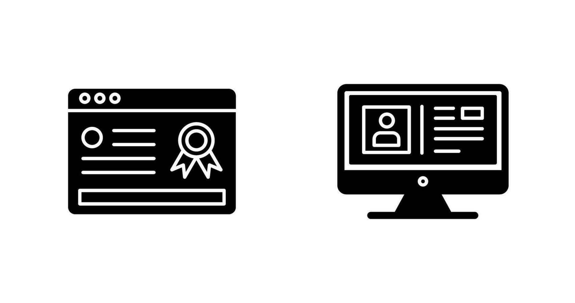 Online Certificate and Profile Icon vector