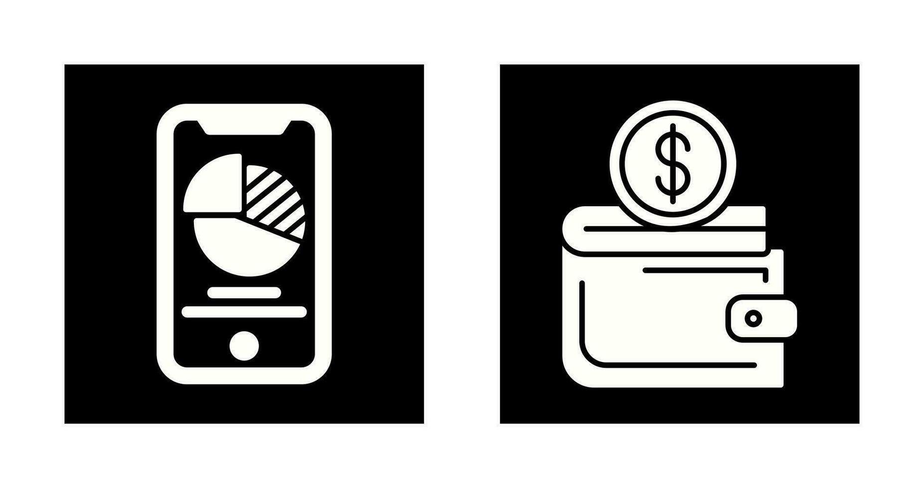 Pie Chart and Wallet Icon vector