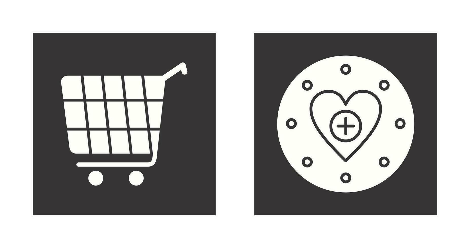 compras carro y lista de deseos icono vector