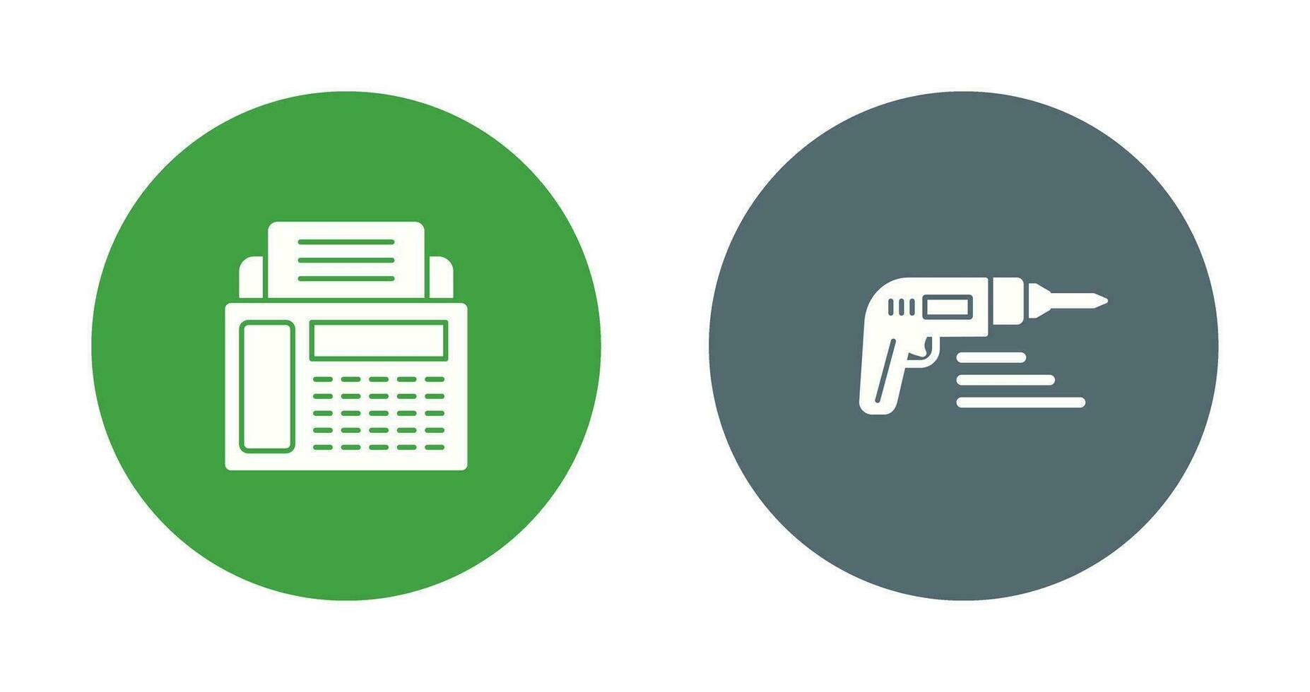 Fax Machine and Drill Icon vector