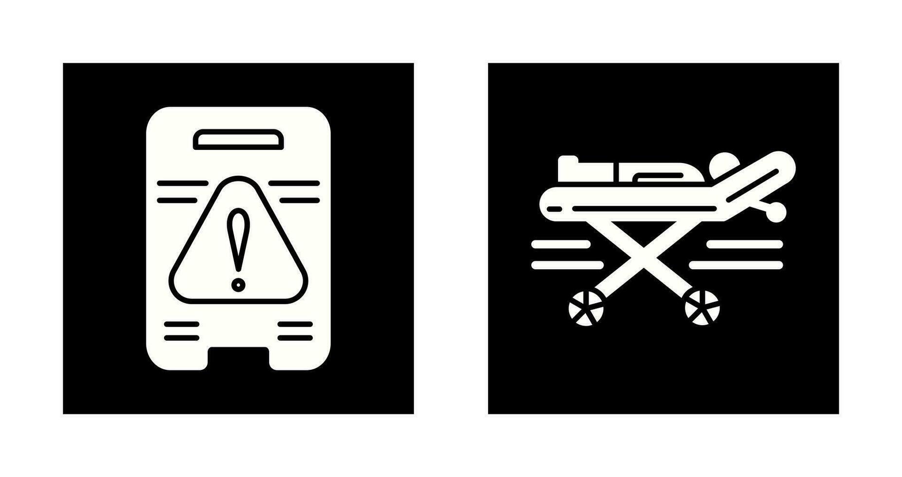 Caution Sign and Stretcher Icon vector