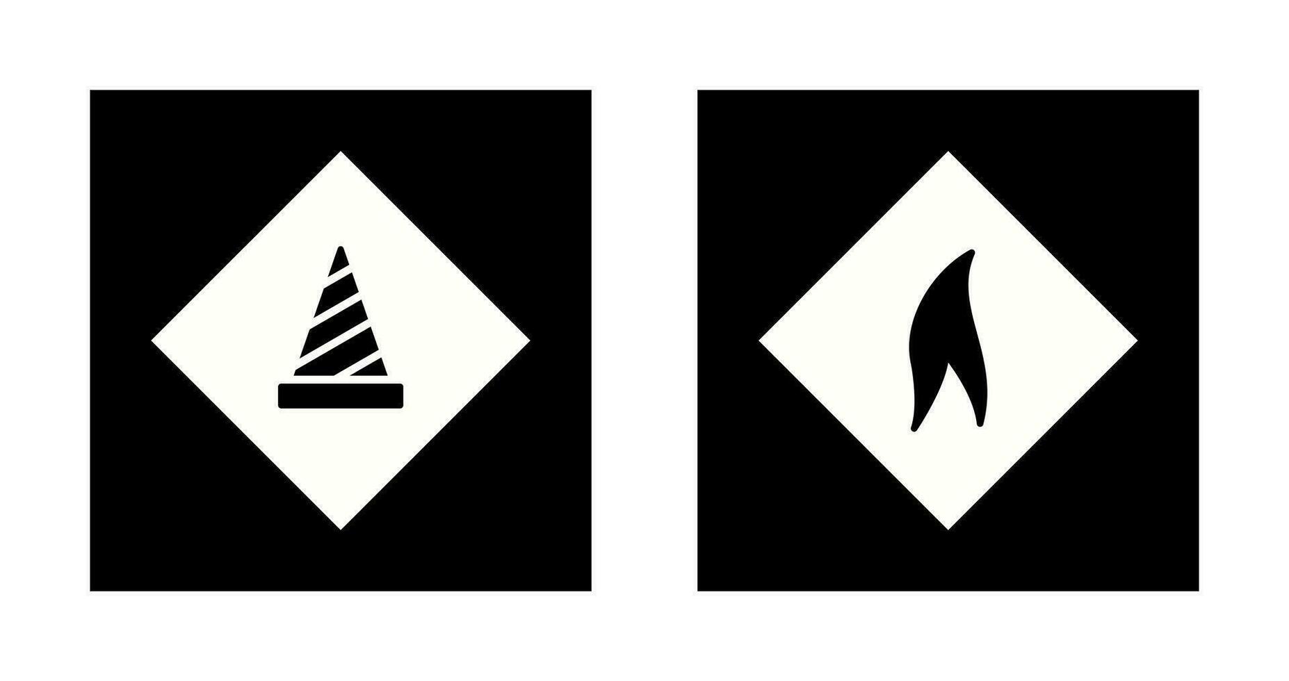 under construction and flammable material  Icon vector