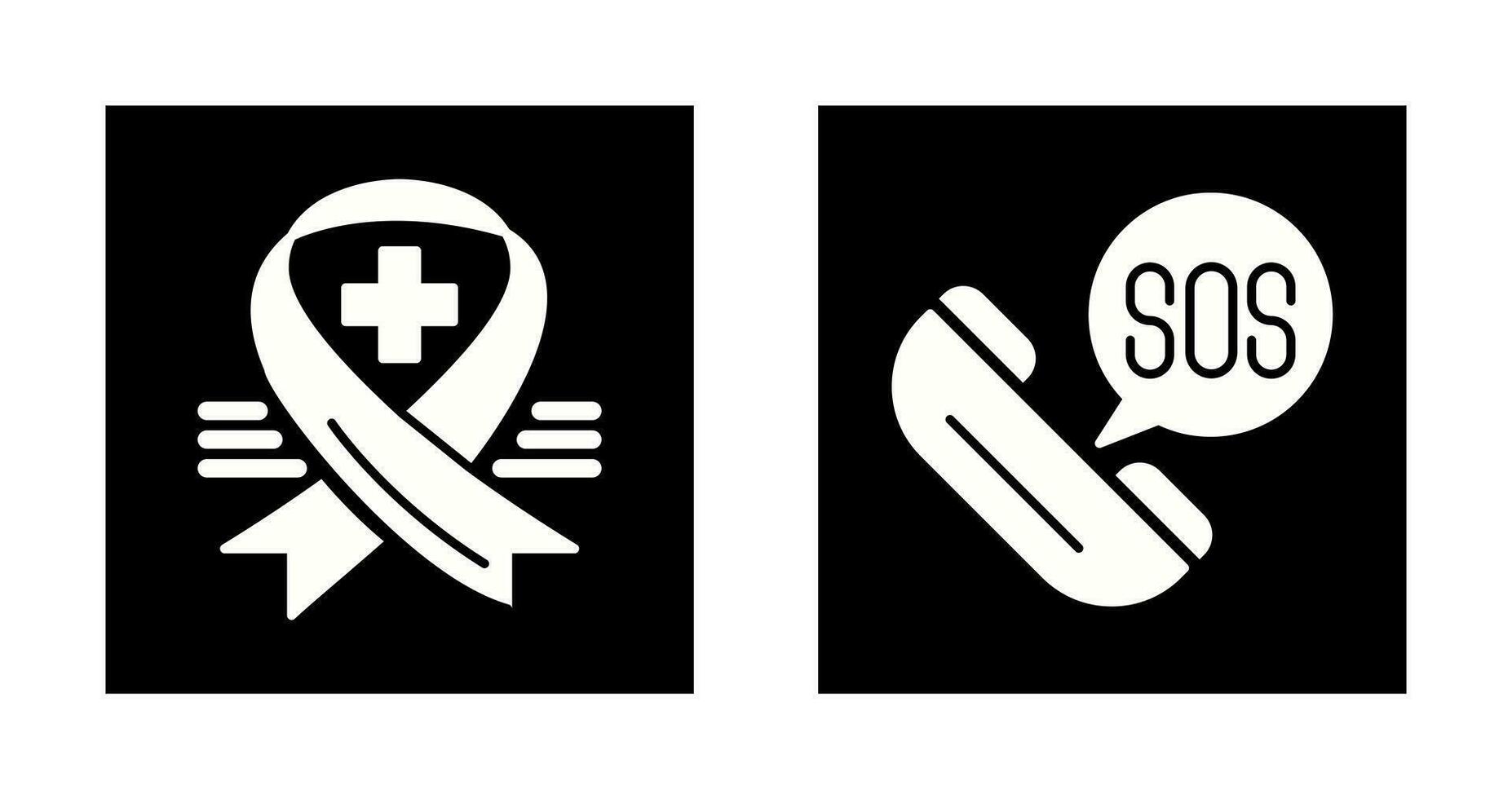 Ribbon and Sos Icon vector