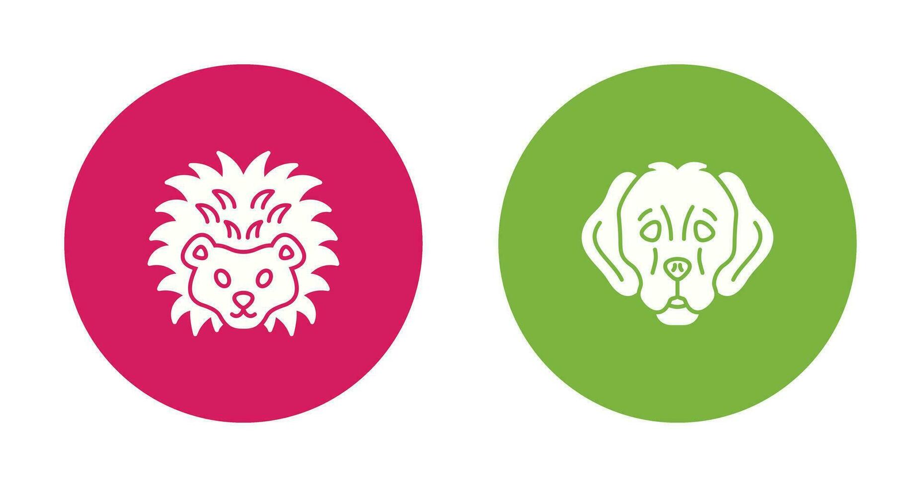 Hedgehog and Dog Icon vector